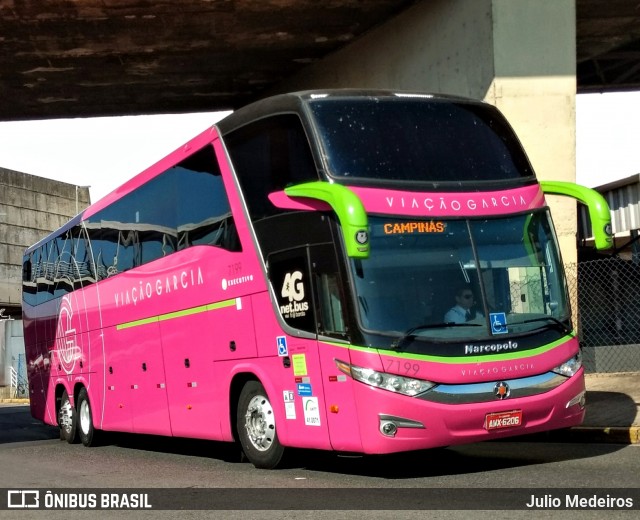 Viação Garcia 7199 na cidade de Campinas, São Paulo, Brasil, por Julio Medeiros. ID da foto: 7908749.