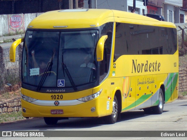 Viação Nordeste 1020 na cidade de Natal, Rio Grande do Norte, Brasil, por Edivan Leal. ID da foto: 7910377.