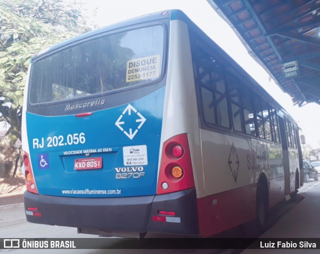 Viação Sul Fluminense RJ 202.056 na cidade de Valença, Rio de Janeiro, Brasil, por Luiz Fabio Silva. ID da foto: 7972931.