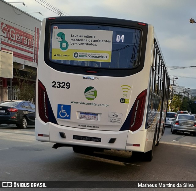 Viação Elite 2329 na cidade de Volta Redonda, Rio de Janeiro, Brasil, por Matheus Martins da Silva. Número da foto: #7998371.