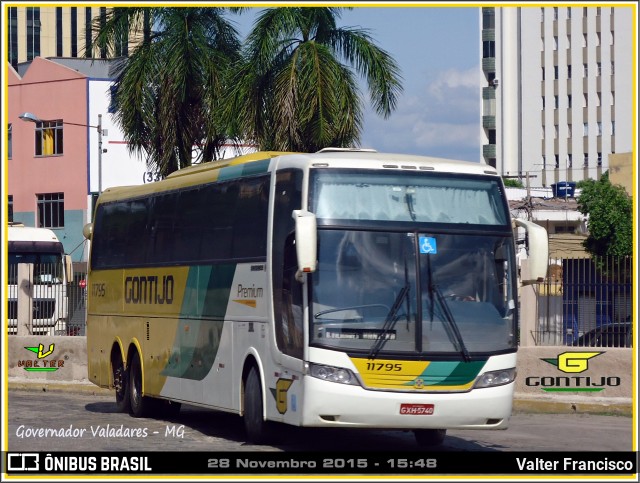 Empresa Gontijo de Transportes 11795 na cidade de Governador Valadares, Minas Gerais, Brasil, por Valter Francisco. ID da foto: 7998387.