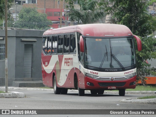 Viação Pretti 14600 na cidade de Vitória, Espírito Santo, Brasil, por Giovani de Souza Pereira. Número da foto: #8000085.