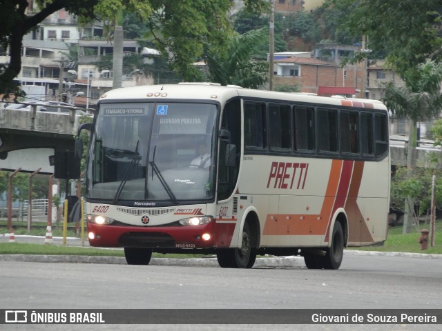 Viação Pretti 6400 na cidade de Vitória, Espírito Santo, Brasil, por Giovani de Souza Pereira. Número da foto: #8000110.