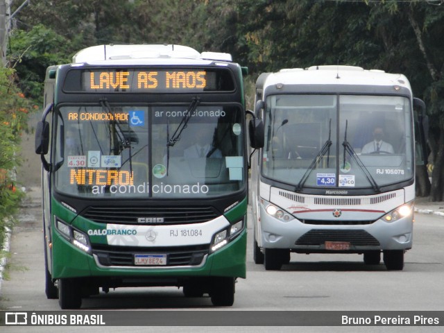Viação Galo Branco RJ 181.084 na cidade de Niterói, Rio de Janeiro, Brasil, por Bruno Pereira Pires. Número da foto: #8002512.