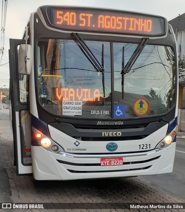 Viação Sul Fluminense 1231 na cidade de Volta Redonda, Rio de Janeiro, Brasil, por Matheus Martins da Silva. Número da foto: #8005742.