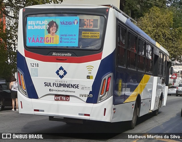 Viação Sul Fluminense 1218 na cidade de Volta Redonda, Rio de Janeiro, Brasil, por Matheus Martins da Silva. Número da foto: #8005695.
