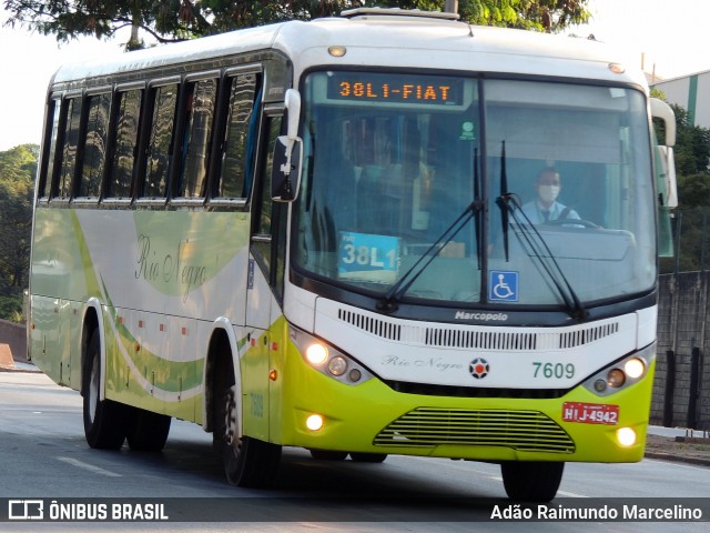 Rio Negro Fretamento e Turismo 7609 na cidade de Contagem, Minas Gerais, Brasil, por Adão Raimundo Marcelino. ID da foto: 8007454.