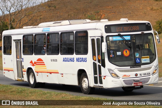 Viação Agulhas Negras RJ 169.026 na cidade de Barra Mansa, Rio de Janeiro, Brasil, por José Augusto de Souza Oliveira. ID da foto: 8010149.