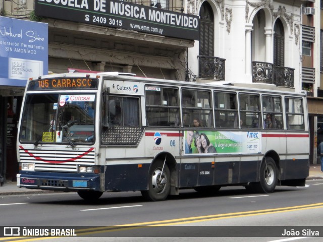 CUTCSA - Companhia Uruguaia de Transporte Coletivo 06 na cidade de Montevideo, Montevideo, Uruguai, por João Silva. ID da foto: 8013466.