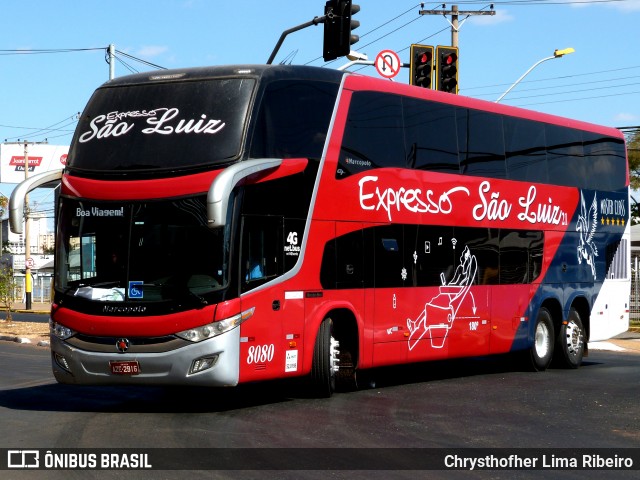 Expresso São Luiz 8080 na cidade de Goiânia, Goiás, Brasil, por Chrysthofher Lima Ribeiro. Número da foto: #8013212.