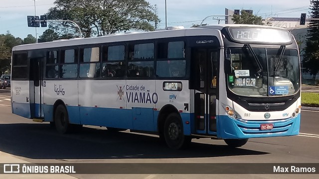 Empresa de Transporte Coletivo Viamão 597 na cidade de Viamão, Rio Grande do Sul, Brasil, por Max Ramos. ID da foto: 8015088.