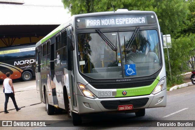 Viação Garcia 8353 na cidade de Maringá, Paraná, Brasil, por Everaldo Bordini. ID da foto: 8014490.