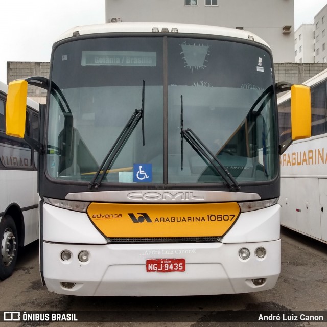 Viação Araguarina 10607 na cidade de Goiânia, Goiás, Brasil, por André Luiz Canon. ID da foto: 8015416.