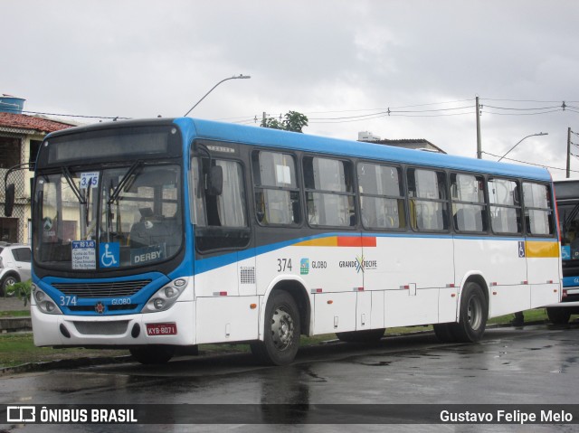 Transportadora Globo 374 na cidade de Recife, Pernambuco, Brasil, por Gustavo Felipe Melo. ID da foto: 8013908.