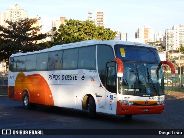 Rápido D´Oeste 3570 na cidade de Ribeirão Preto, São Paulo, Brasil, por Diego Leão. Número da foto: #8016891.