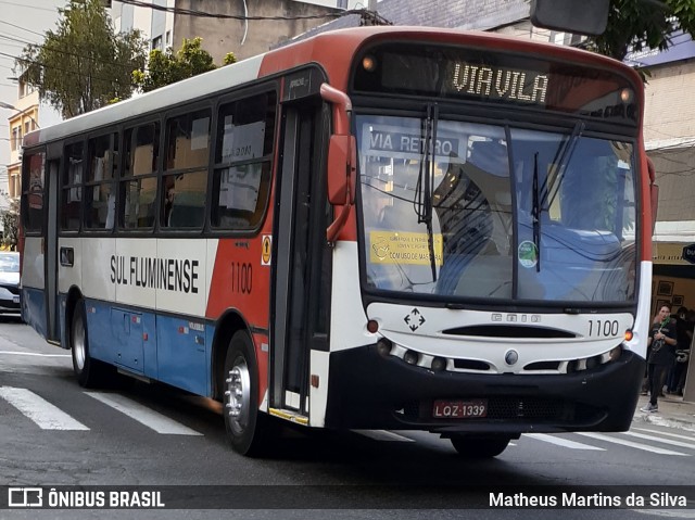 Viação Sul Fluminense 1100 na cidade de Volta Redonda, Rio de Janeiro, Brasil, por Matheus Martins da Silva. ID da foto: 8016672.