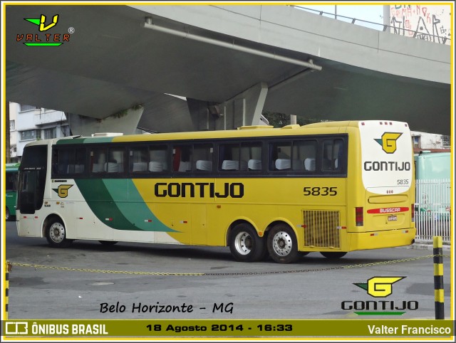 Empresa Gontijo de Transportes 5835 na cidade de Belo Horizonte, Minas Gerais, Brasil, por Valter Francisco. ID da foto: 8019346.