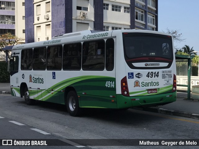 Viação Piracicabana Santos 4914 na cidade de Santos, São Paulo, Brasil, por Matheus  Geyger de Melo. Número da foto: #8022113.