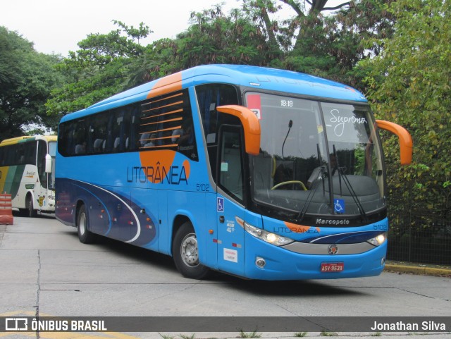 Litorânea Transportes Coletivos 5102 na cidade de São Paulo, São Paulo, Brasil, por Jonathan Silva. Número da foto: #8022715.