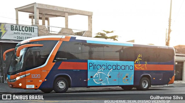 Viação Piracicabana 1320 na cidade de São Vicente, São Paulo, Brasil, por Guilherme Silva. Número da foto: #8022681.
