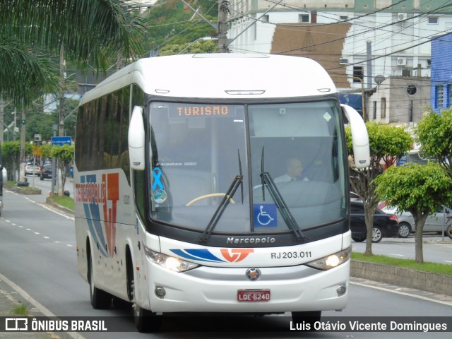 Viação Teresópolis RJ 203.011 na cidade de Aparecida, São Paulo, Brasil, por Luis Otávio Vicente Domingues. ID da foto: 7976443.