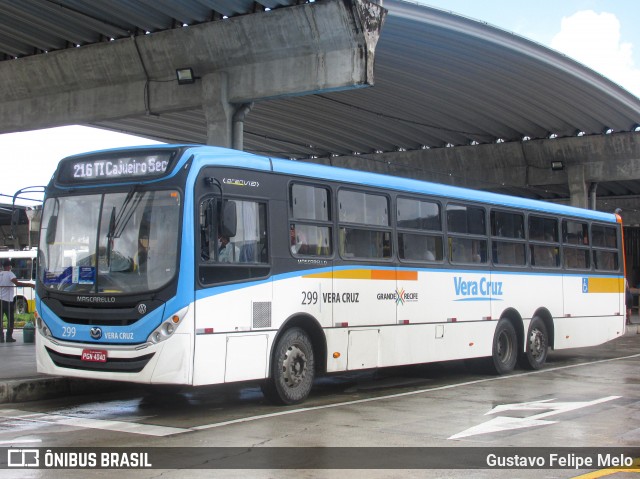 Expresso Vera Cruz 299 na cidade de Recife, Pernambuco, Brasil, por Gustavo Felipe Melo. Número da foto: #8028695.