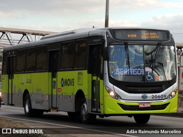 SM Transportes 20609 na cidade de Belo Horizonte, Minas Gerais, Brasil, por Adão Raimundo Marcelino. ID da foto: 8028424.