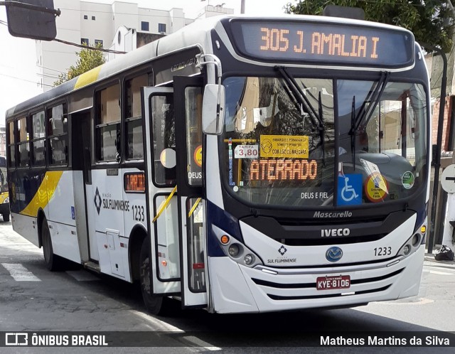 Viação Sul Fluminense 1233 na cidade de Volta Redonda, Rio de Janeiro, Brasil, por Matheus Martins da Silva. ID da foto: 8026965.