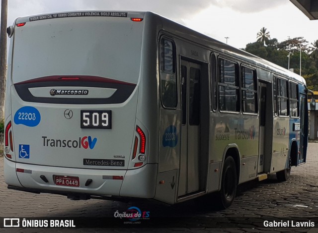 Nova Transporte 22203 na cidade de Cariacica, Espírito Santo, Brasil, por Gabriel Lavnis. Número da foto: #8027349.