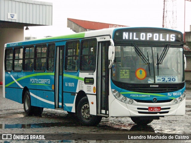 Viação Ponte Coberta RJ 190.076 na cidade de Nilópolis, Rio de Janeiro, Brasil, por Leandro Machado de Castro. ID da foto: 8028049.