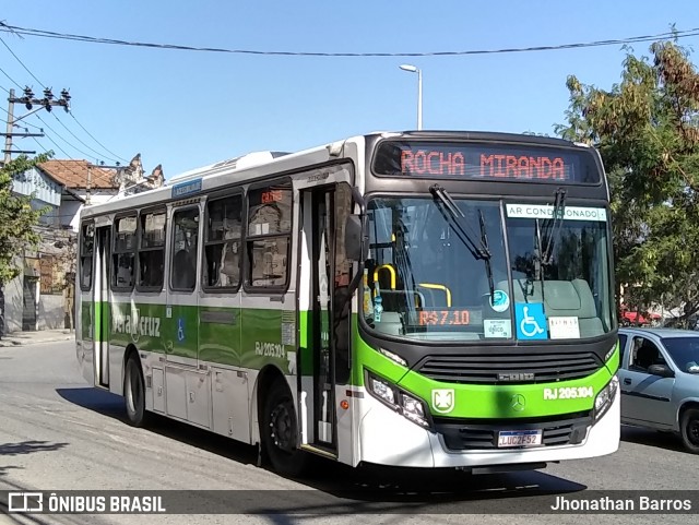 Viação Vera Cruz RJ 205.104 na cidade de Rio de Janeiro, Rio de Janeiro, Brasil, por Jhonathan Barros. ID da foto: 8031410.