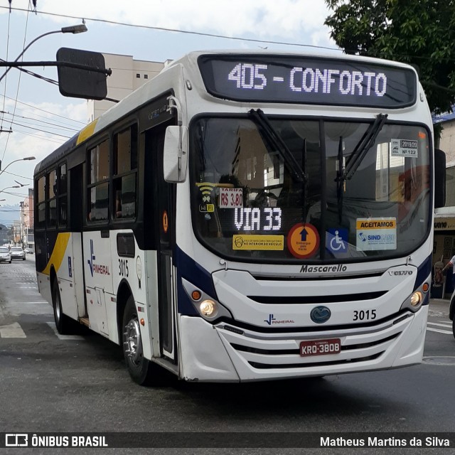 Viação Pinheiral 3015 na cidade de Volta Redonda, Rio de Janeiro, Brasil, por Matheus Martins da Silva. Número da foto: #8029032.