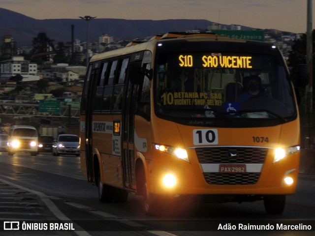 Transporte Suplementar de Belo Horizonte 1074 na cidade de Belo Horizonte, Minas Gerais, Brasil, por Adão Raimundo Marcelino. Número da foto: #8035012.