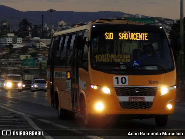 Transporte Suplementar de Belo Horizonte 1074 na cidade de Belo Horizonte, Minas Gerais, Brasil, por Adão Raimundo Marcelino. ID da foto: 8035012.