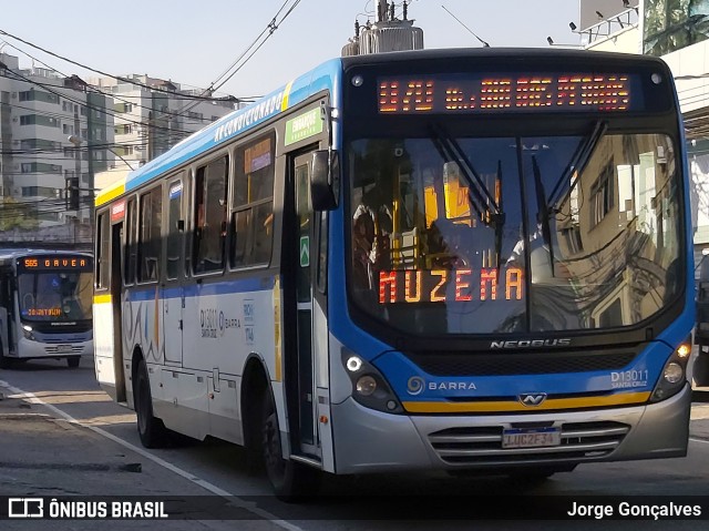 Transportes Barra D13011 na cidade de Rio de Janeiro, Rio de Janeiro, Brasil, por Jorge Gonçalves. ID da foto: 8032915.