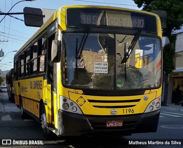 Viação Sul Fluminense 1196 na cidade de Volta Redonda, Rio de Janeiro, Brasil, por Matheus Martins da Silva. ID da foto: 8033282.