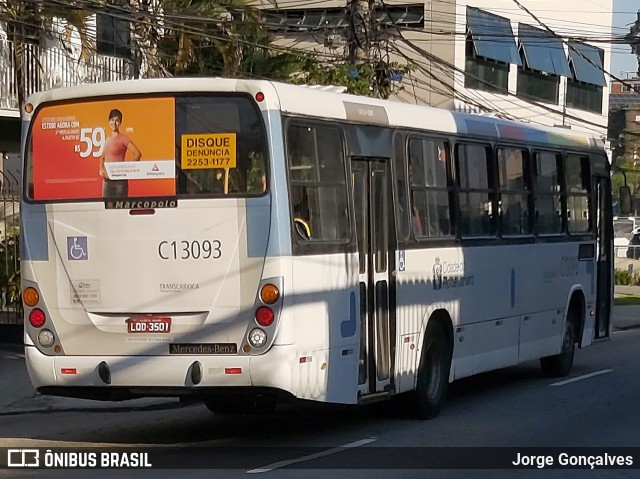 Transportes Barra C13093 na cidade de Rio de Janeiro, Rio de Janeiro, Brasil, por Jorge Gonçalves. ID da foto: 8033700.