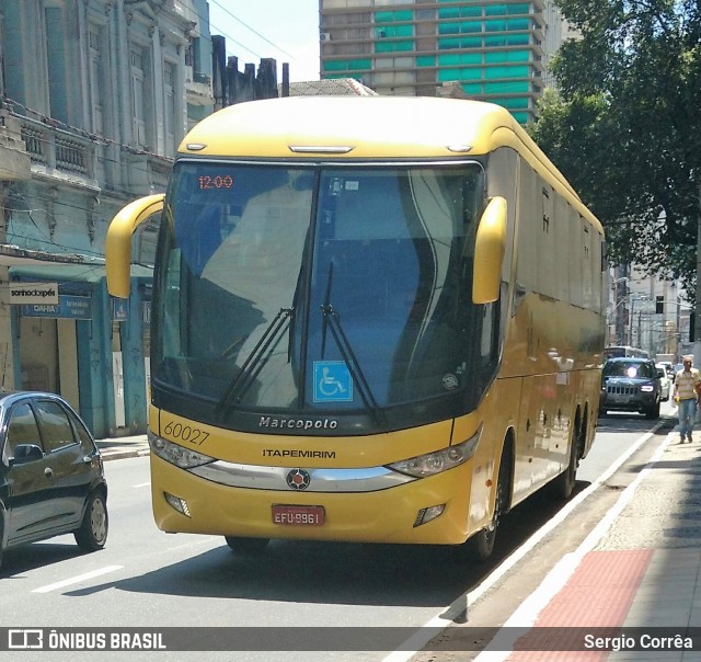 Viação Itapemirim 60027 na cidade de Vitória, Espírito Santo, Brasil, por Sergio Corrêa. Número da foto: #8035860.
