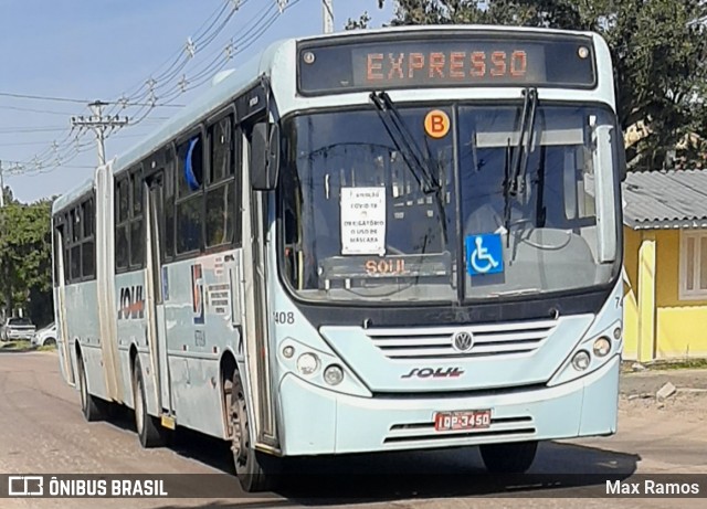 SOUL - Sociedade de Ônibus União Ltda. 7408 na cidade de Porto Alegre, Rio Grande do Sul, Brasil, por Max Ramos. ID da foto: 8035817.