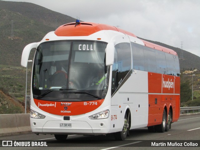 Buses Hualpén b-774 na cidade de Los Vilos, Choapa, Coquimbo, Chile, por Martín Muñoz Collao. ID da foto: 8036258.