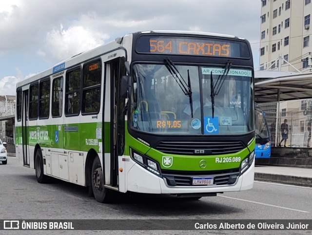 Viação Vera Cruz RJ 205.089 na cidade de Rio de Janeiro, Rio de Janeiro, Brasil, por Carlos Alberto de Oliveira Júnior. ID da foto: 8037991.