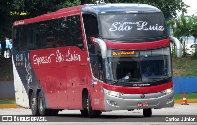 Expresso São Luiz 7880 na cidade de Goiânia, Goiás, Brasil, por Carlos Júnior. ID da foto: 8038305.