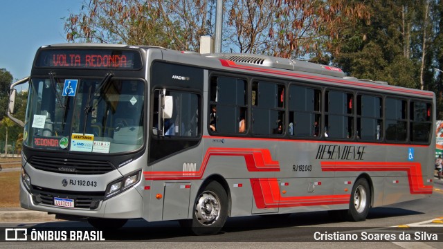 Viação Resendense RJ 192.043 na cidade de Resende, Rio de Janeiro, Brasil, por Cristiano Soares da Silva. ID da foto: 8041445.