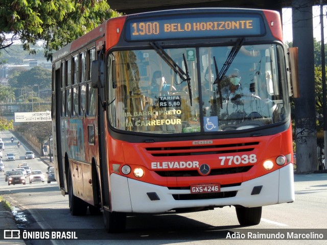 Eldorado Transportes 77038 na cidade de Belo Horizonte, Minas Gerais, Brasil, por Adão Raimundo Marcelino. ID da foto: 8043774.