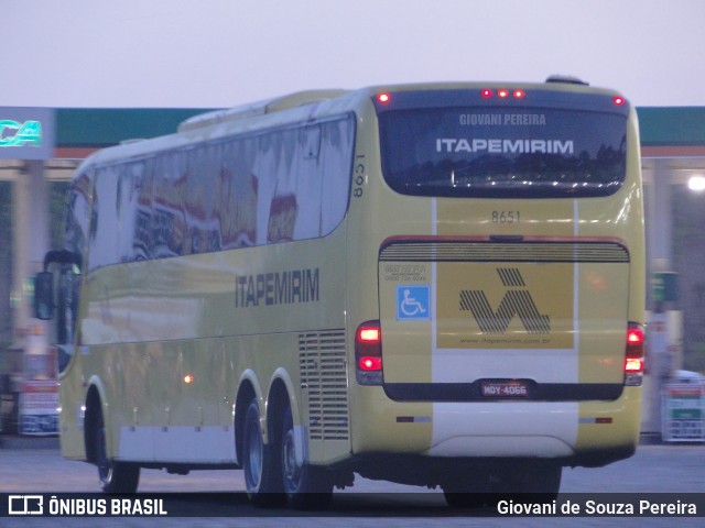 Viação Itapemirim 8651 na cidade de São Mateus, Espírito Santo, Brasil, por Giovani de Souza Pereira. ID da foto: 8047628.