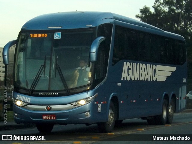 Viação Águia Branca 24140 na cidade de Resende, Rio de Janeiro, Brasil, por Mateus Machado. ID da foto: 8046380.