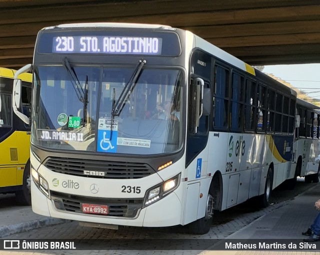 Viação Elite 2315 na cidade de Volta Redonda, Rio de Janeiro, Brasil, por Matheus Martins da Silva. ID da foto: 8047439.