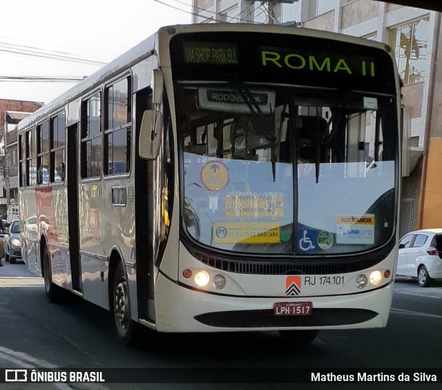 Viação Cidade do Aço RJ 174.101 na cidade de Volta Redonda, Rio de Janeiro, Brasil, por Matheus Martins da Silva. ID da foto: 8044741.