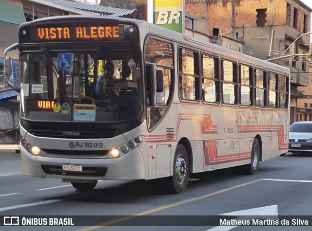 Viação Resendense RJ 192.012 na cidade de Volta Redonda, Rio de Janeiro, Brasil, por Matheus Martins da Silva. Número da foto: #8044764.
