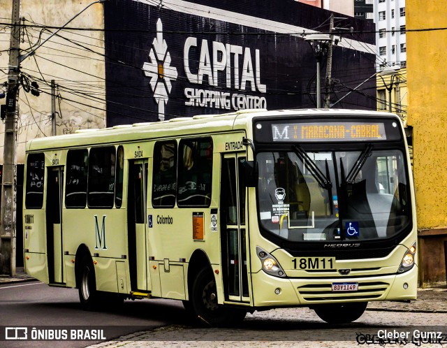 Viação Santo Ângelo 18M11 na cidade de Curitiba, Paraná, Brasil, por Cleber Gumz. ID da foto: 8046858.